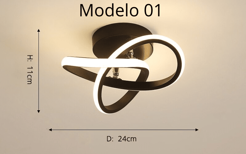 Luminária Lustre Minimalista LED 24w - 3 Cores de Luz Ajustáveis - 11 Modelos
