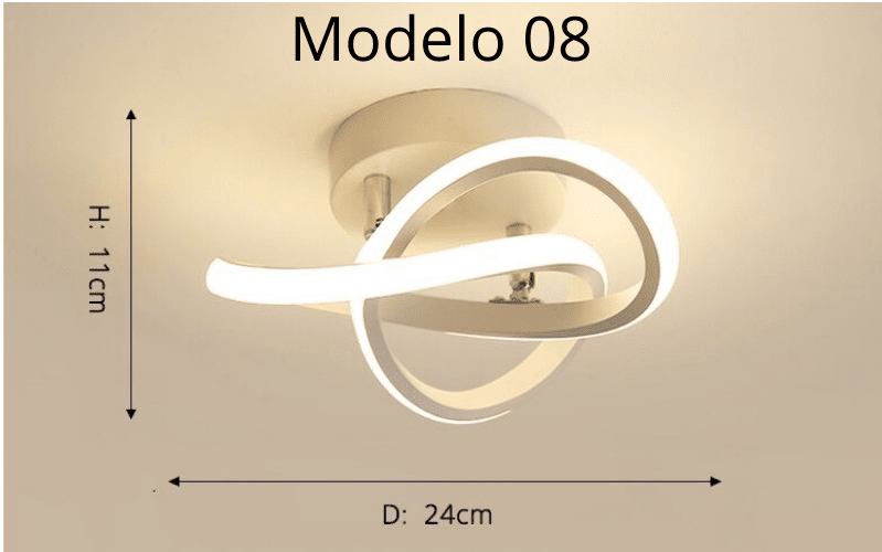 Luminária Lustre Minimalista LED 24w - 3 Cores de Luz Ajustáveis - 11 Modelos