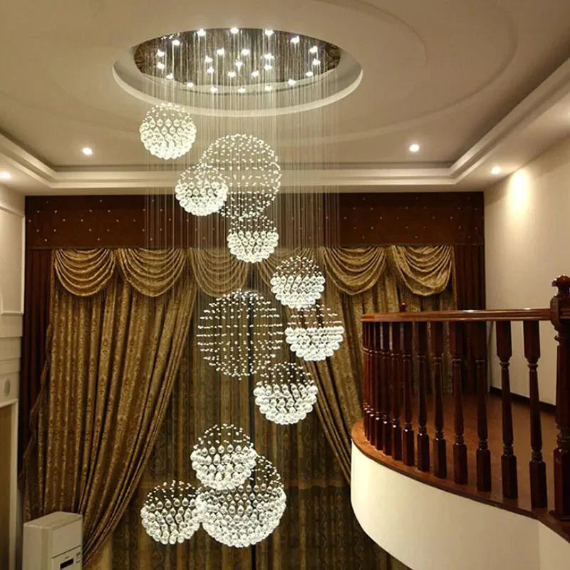 CristalBrilho Supreme - Lustre de Cristal Longo Iluminação
