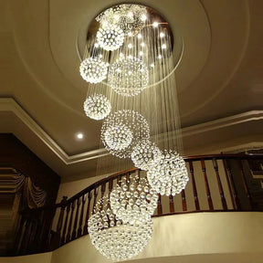CristalBrilho Supreme - Lustre de Cristal Longo Iluminação