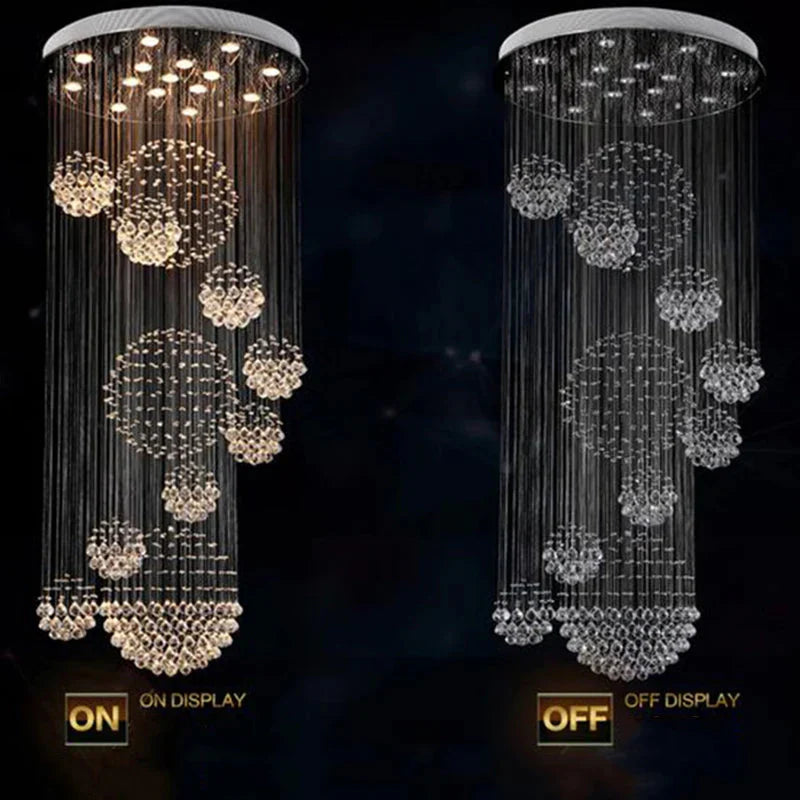 CristalBrilho Supreme - Lustre de Cristal Longo Iluminação