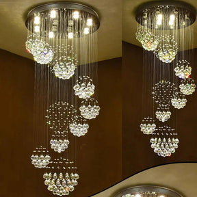 CristalBrilho Supreme - Lustre de Cristal Longo Iluminação
