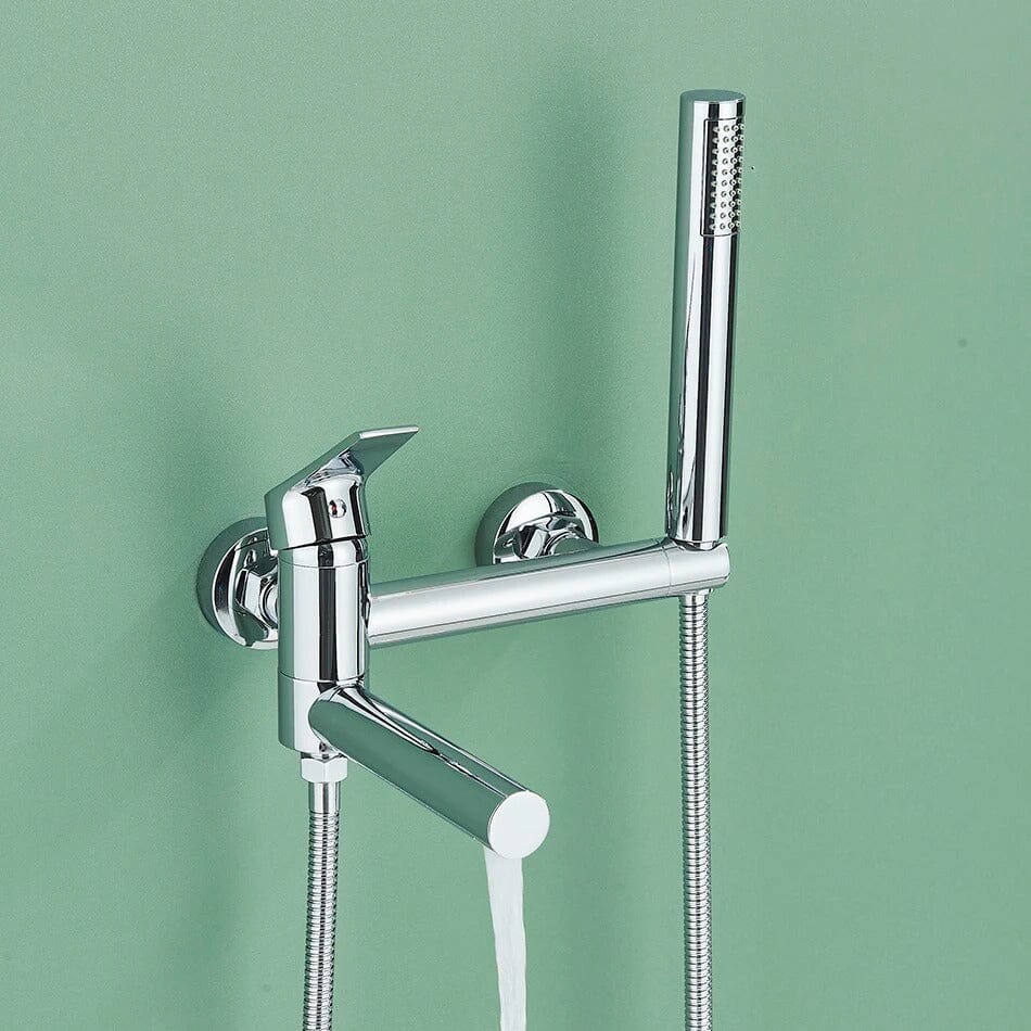 Torneira De Parede Para Banheira Monocomando Com Ducha Manual Orcol